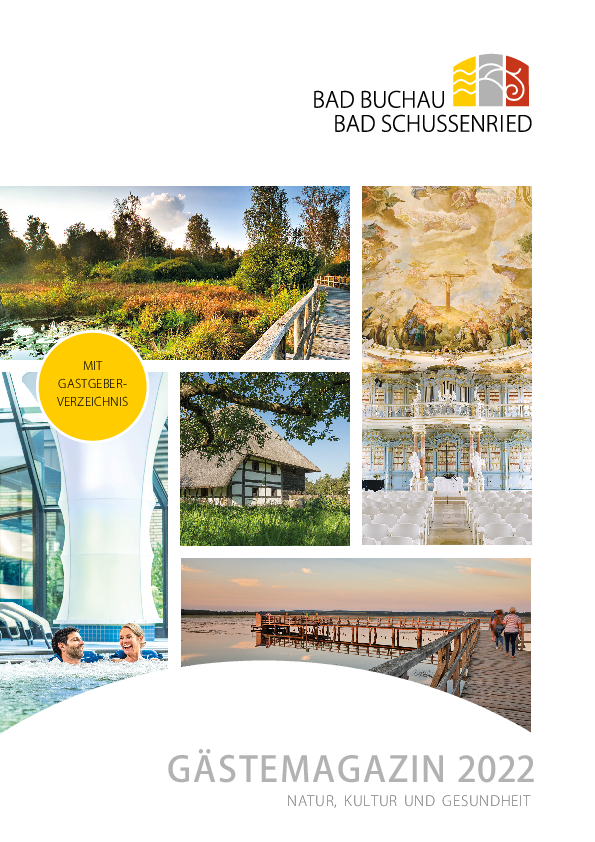  Titelbild des Gästemagazins und Gastgeberverzeichnis 2022 Bad Buchau und Bad Schussenried 